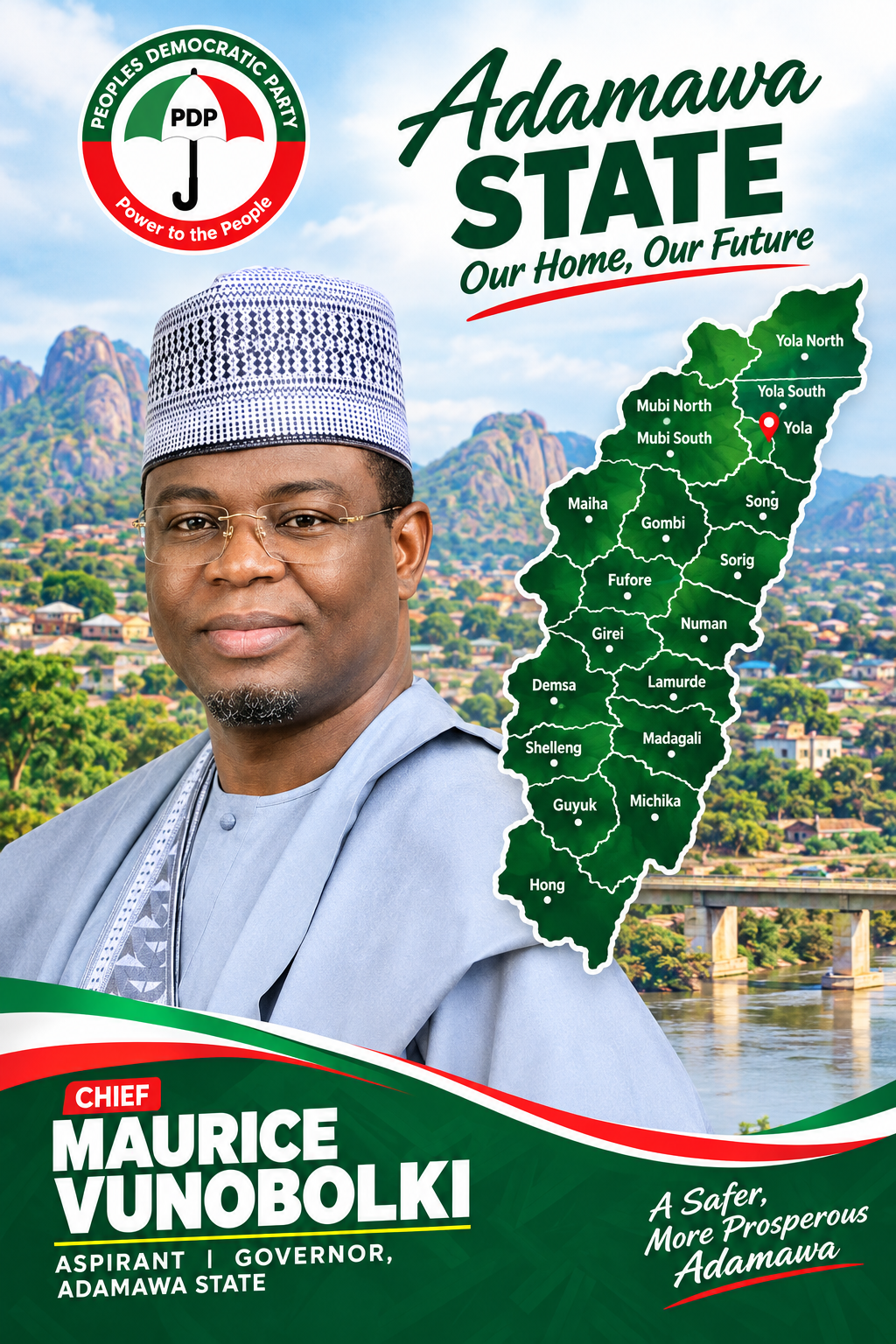 Adamawa campaign map graphic